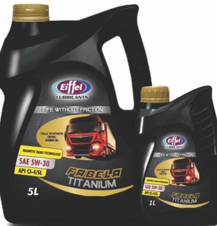 Dầu động cơ Diesel cao cấp bán tổng hợp hoàn toàn Eiffel Fabela Titanium CI-4 Can 5L